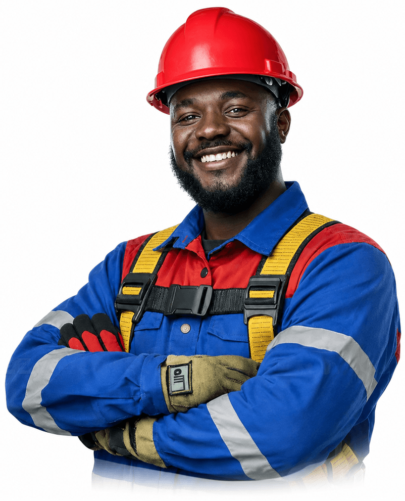 Pro Cutting medewerker met veiligheidshelm